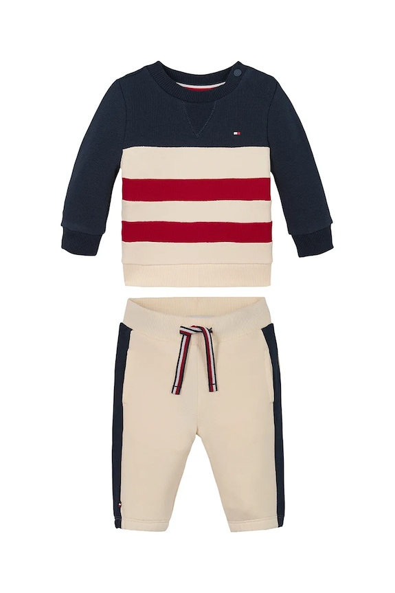 Dječji set trenerke Tommy Hilfiger pletivo bež KN0KN01979.PPYA