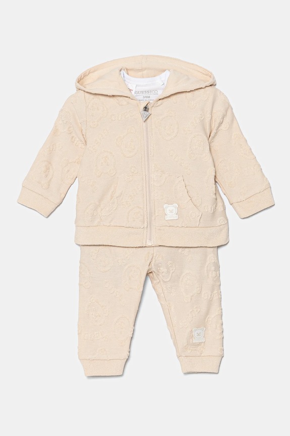 Guess komplet bawełniany niemowlęcy wzorzyste beżowy H4RW14.KBU64.PPYA