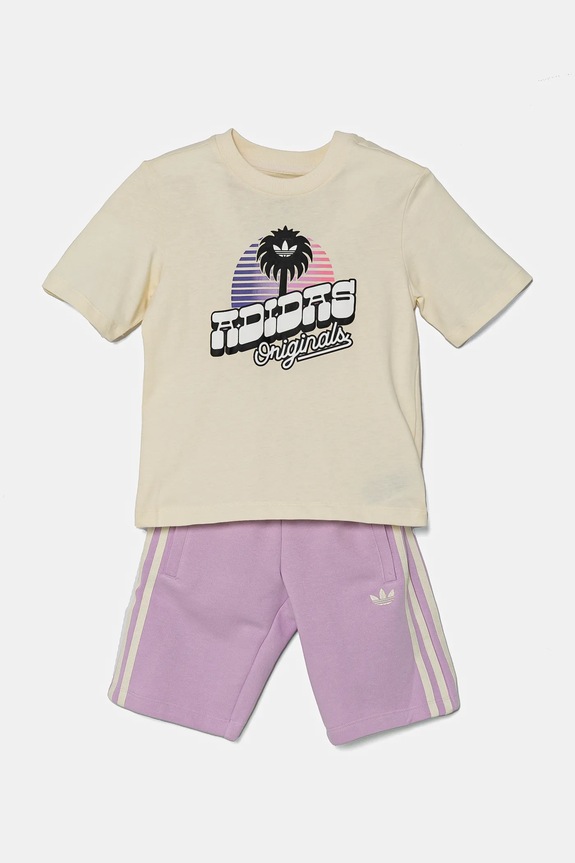 Otroški bombažen komplet adidas Originals JC8533 vijolična SS25