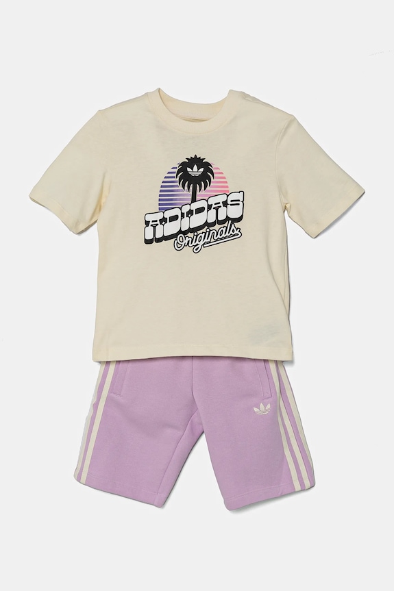 Otroški bombažen komplet adidas Originals JC8533 vijolična SS25