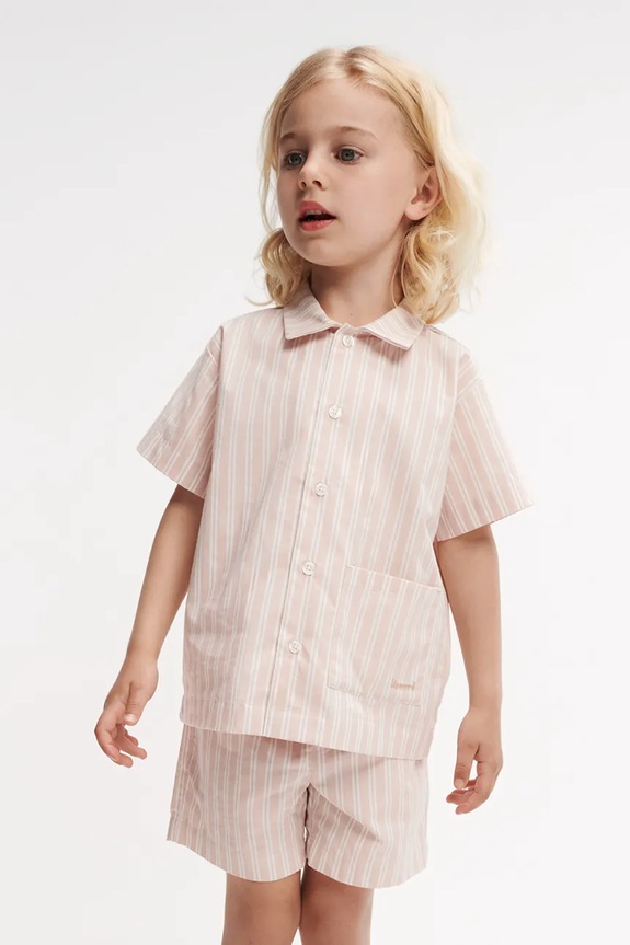 Detská bavlnená súprava Liewood Leona Stripe Set bavlna oranžová LW19795