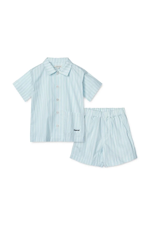 Detská bavlnená súprava Liewood Leona Stripe Set LW19795 modrá SS25