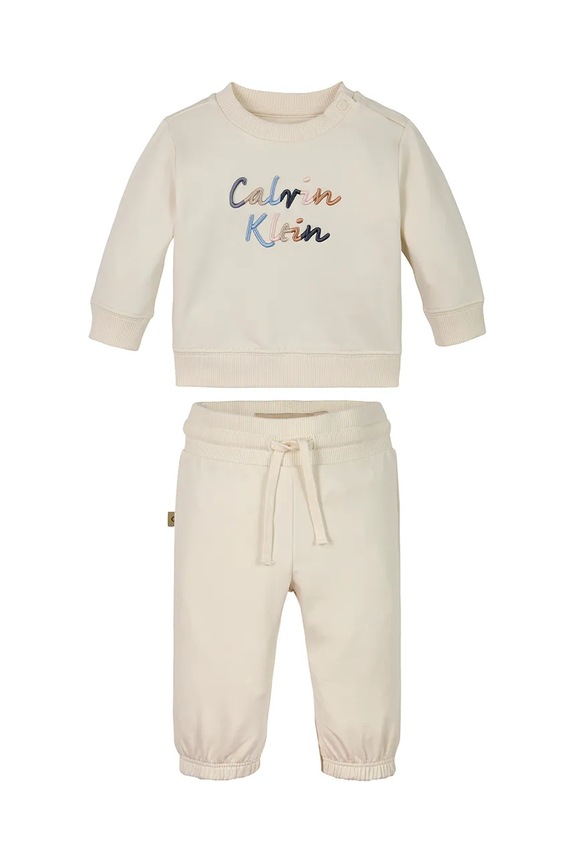 Dětská tepláková souprava Calvin Klein Jeans pletenina béžová IN0IN00307.PPYA