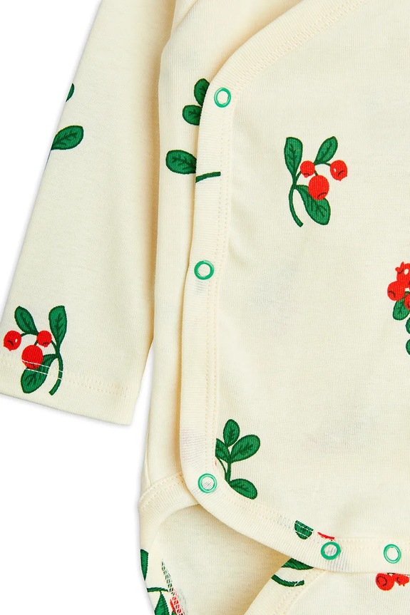 Mini Rodini komplet bawełniany niemowlęcy Lingonberries beżowy 2524011011