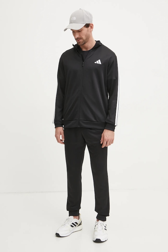 adidas tuta da ginnastica 3S FT TT TS maglia nero JC5375