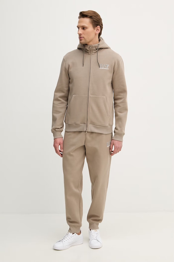 EA7 Emporio Armani dres bawełniany bawełna beżowy PJVRZ.8NPV63