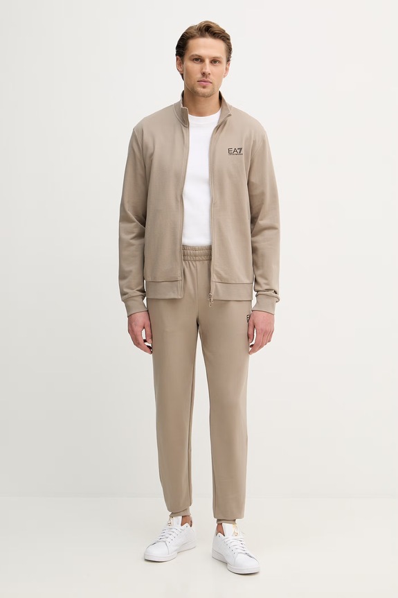 Βαμβακερή φόρμα EA7 Emporio Armani μπεζ PJVRZ.8NPV60