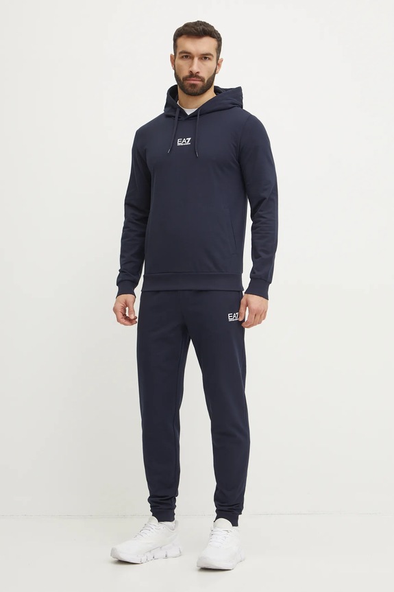 Бавовняний спортивний костюм EA7 Emporio Armani бавовна темно-синій PJVRZ.8NPV64