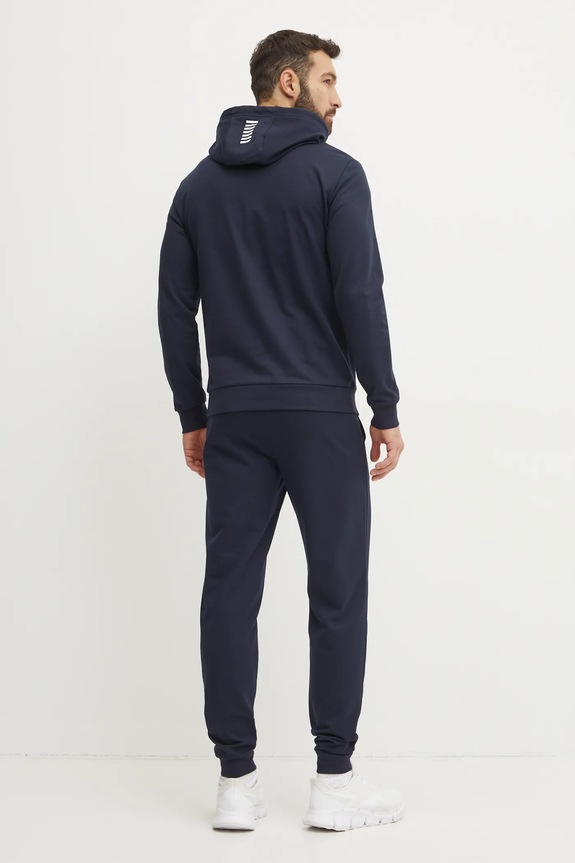Бавовняний спортивний костюм EA7 Emporio Armani PJVRZ.8NPV64 темно-синій SS26