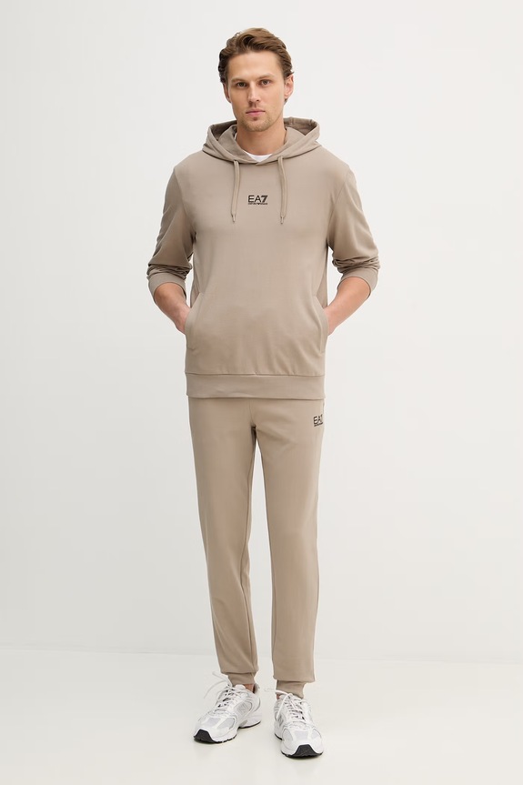 Βαμβακερή φόρμα EA7 Emporio Armani μπεζ PJVRZ.8NPV64