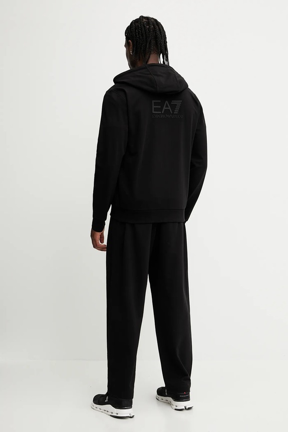 Bavlněná tepláková souprava EA7 Emporio Armani černá AF13512.7M000236