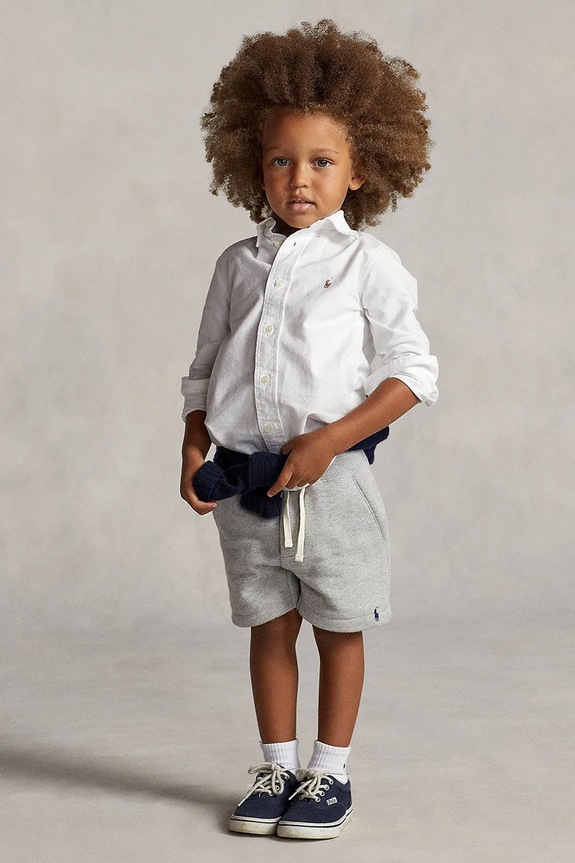 Polo Ralph Lauren camicia di cotone per bambini 322677133001 bianco