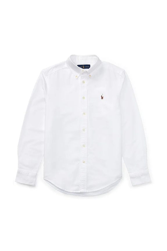 Детская хлопковая рубашка Polo Ralph Lauren 323677133001 белый SS26
