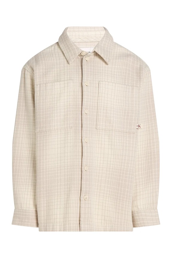 Calvin Klein Jeans koszula dziecięca IB0IB02391.PPYA beżowy SS25