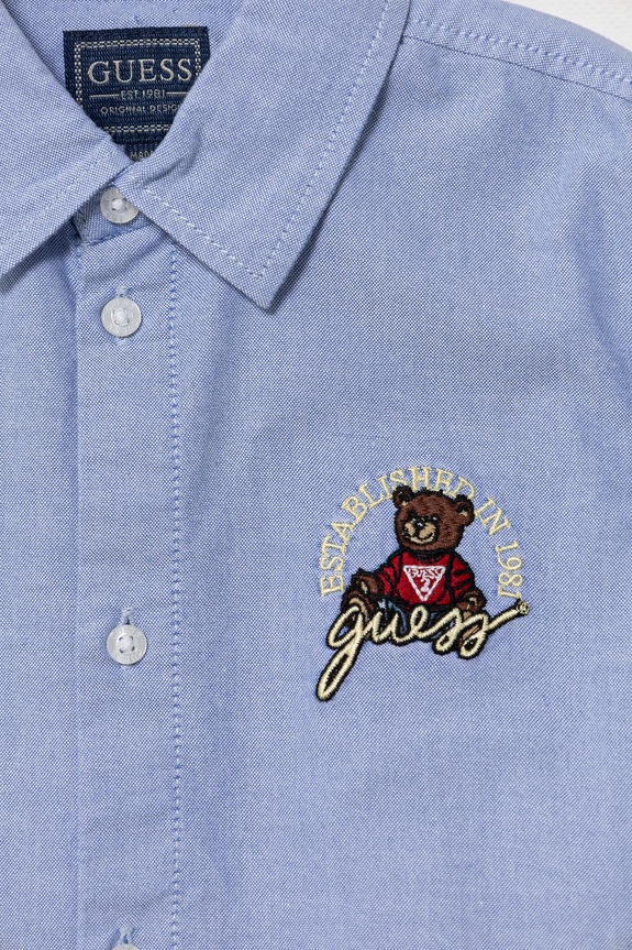 Dječaci Dječja pamučna košulja Guess N5RH10.W9CL0.PPYA plava