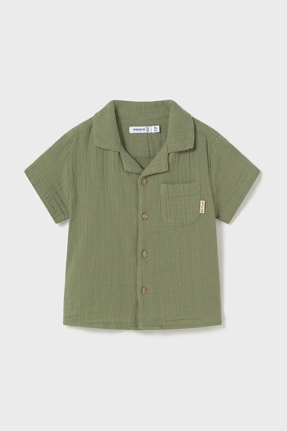 Mayoral camasa de bumbac pentru copii 1111.3C.Baby.PPYA verde SS25