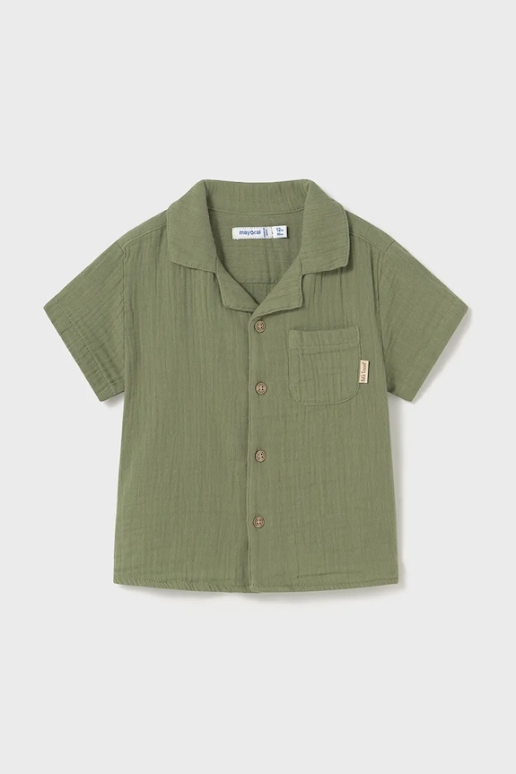 Mayoral camasa de bumbac pentru copii 1111.3C.Baby.PPYA verde SS25