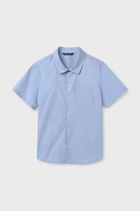 Mayoral camicia di cotone per bambini corta blu 6136.7A.Junior.PPYA