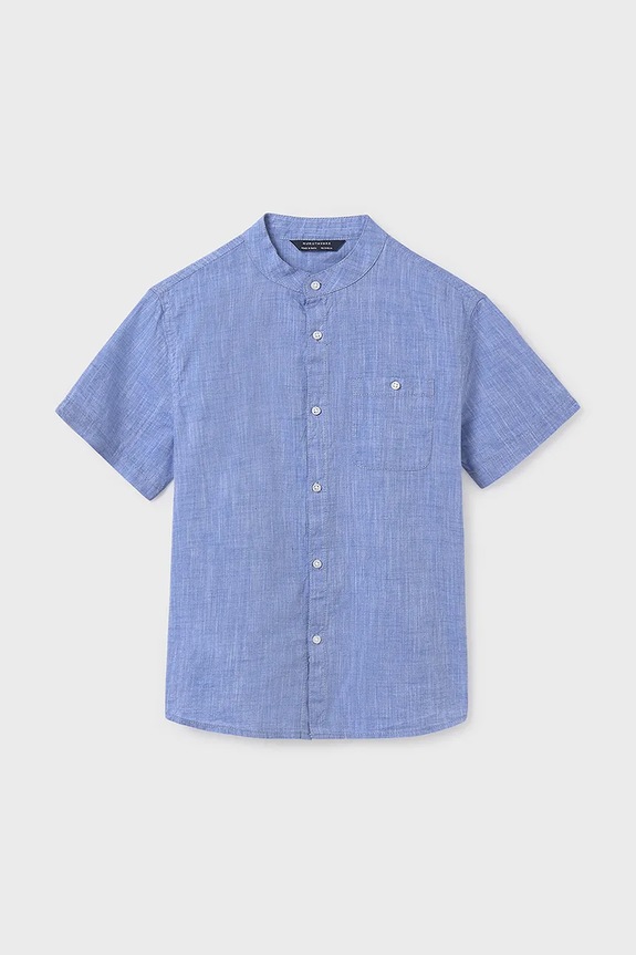 Mayoral koszula bawełniana dziecięca 6137.7B.Junior.PPYA niebieski SS25