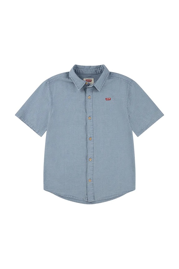 Detská bavlnená košeľa Levi's SS WOVEN SHIRT 9EH426 modrá SS25