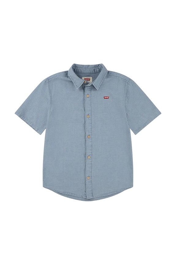 Detská bavlnená košeľa Levi's SS WOVEN SHIRT 9EH426 modrá SS25