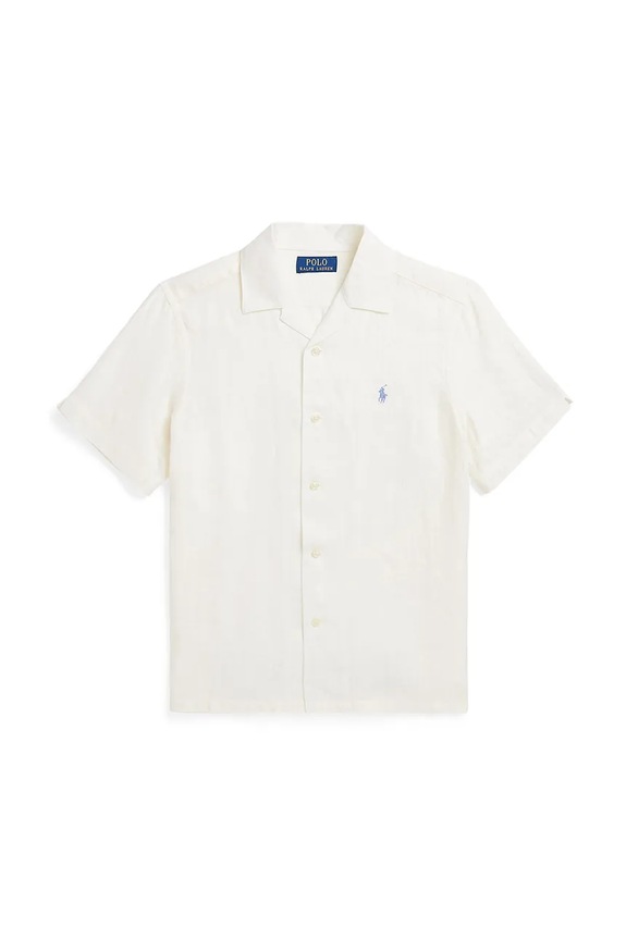 Detská ľanová košeľa Polo Ralph Lauren ľan biela 323964585001