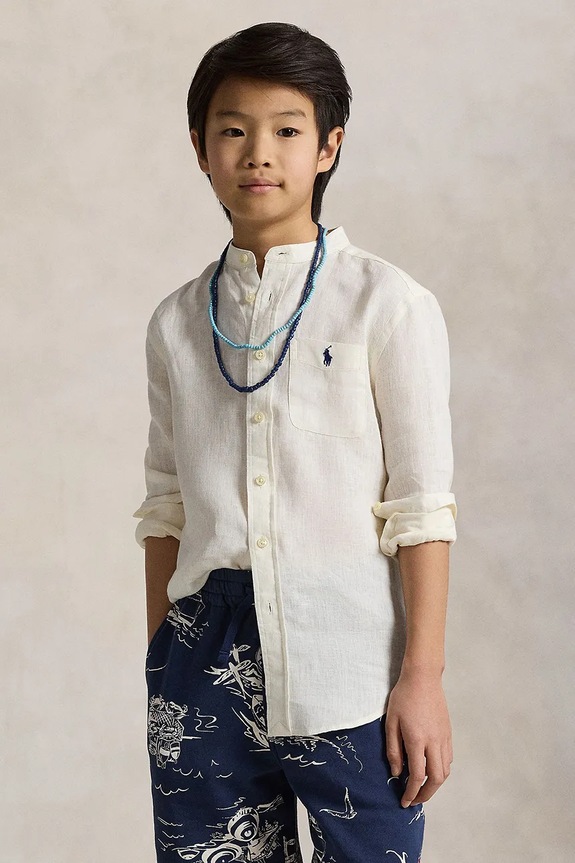 Polo Ralph Lauren koszula lniana dziecięca casual biały 323964592002