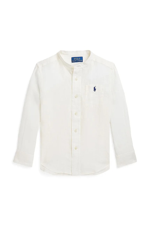 Polo Ralph Lauren camicia di lino per bambini 322964592002 bianco SS25