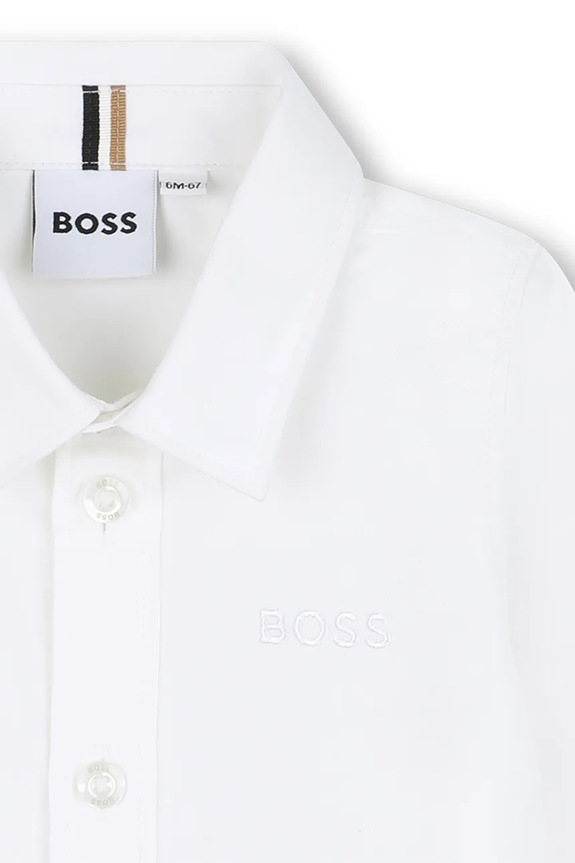 Chłopiec BOSS koszula bawełniana niemowlęca J52087.67.81 biały