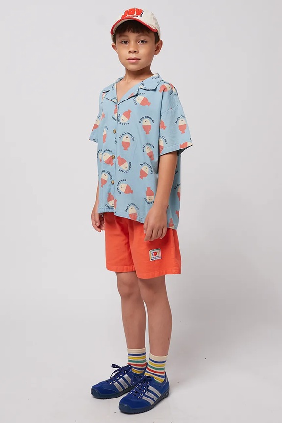 Detská bavlnená košeľa Bobo Choses Morning Egg 125AC026 modrá