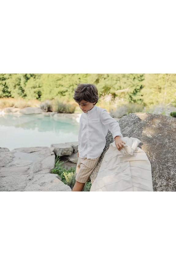 Παιδικό λινό πουκάμισο Tartine et Chocolat CA12013.116.128 λευκό