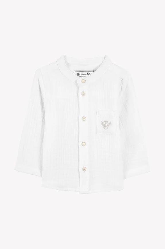 Μωρό βαμβακερό πουκάμισο Tartine et Chocolat CA12061.80.94 λευκό SS25