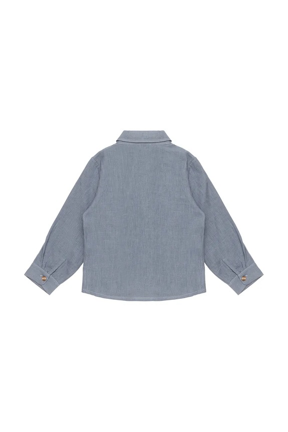 Băieți Donsje cămașă de in pentru copii Leom Linen Shirt 4096600 albastru