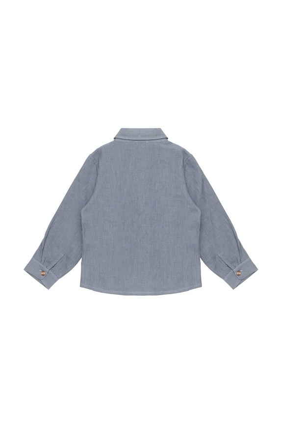 Băieți Donsje cămașă de in pentru copii Leom Linen Shirt 4096600 albastru
