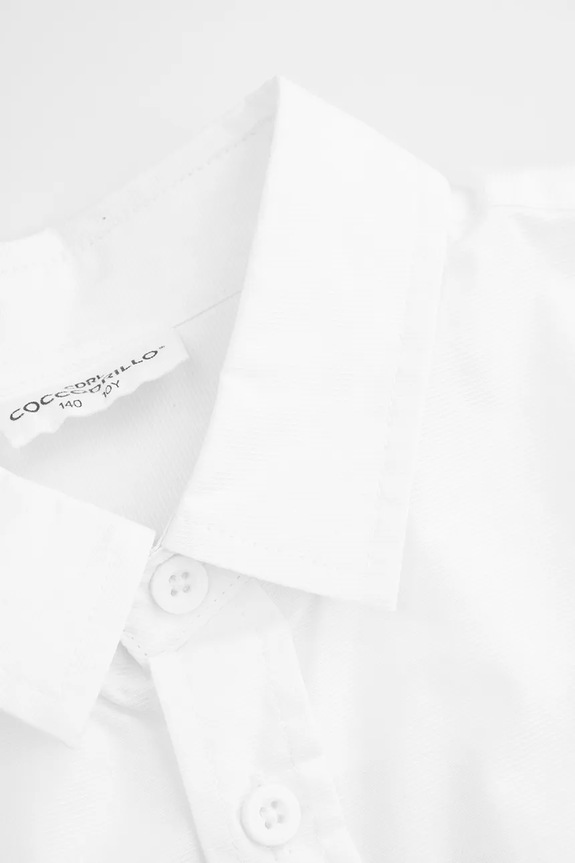 Dječaci Dječja pamučna košulja Coccodrillo WC5136202EJB bijela