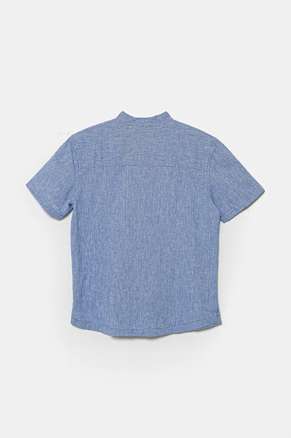 United Colors of Benetton koszula lniana dziecięca 52VMCQ03W.G.Seasonal niebieski SS25