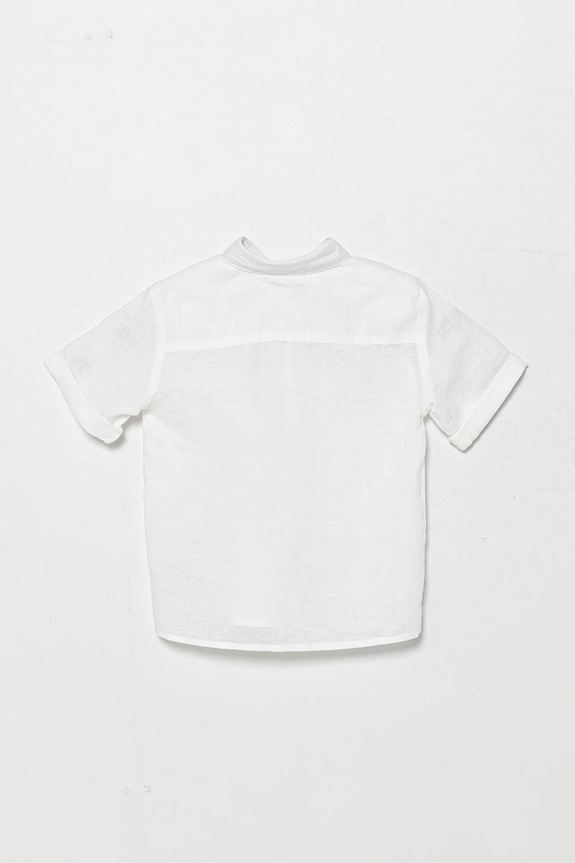 Παιδικό λινό πουκάμισο United Colors of Benetton 5IPVGQ02H.P.Seasonal λευκό SS25