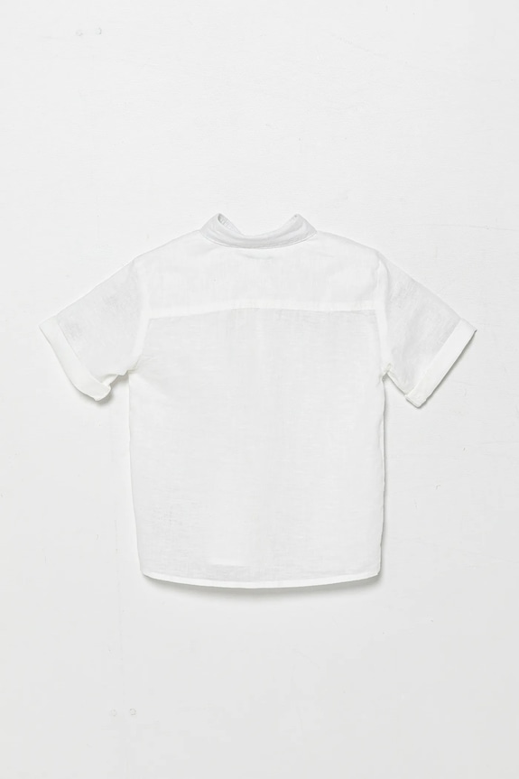 Παιδικό λινό πουκάμισο United Colors of Benetton 5IPVGQ02H.P.Seasonal λευκό SS25