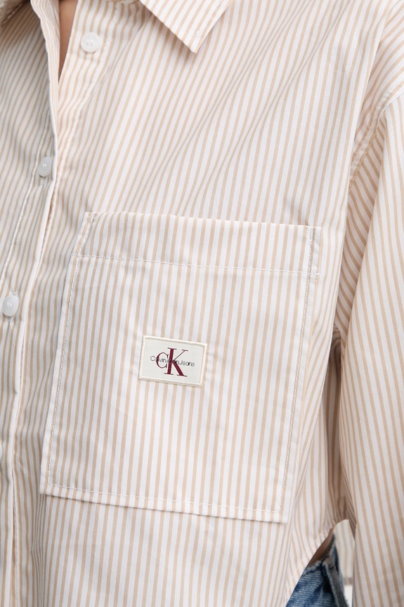 Pamučna košulja Calvin Klein Jeans J20J225078 bež