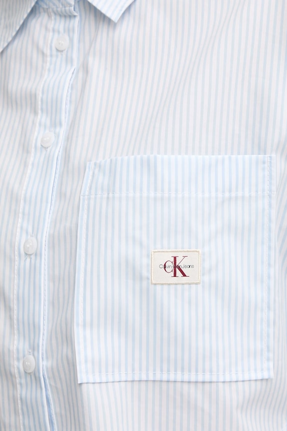 Calvin Klein Jeans camasa din bumbac J20J225078 albastru