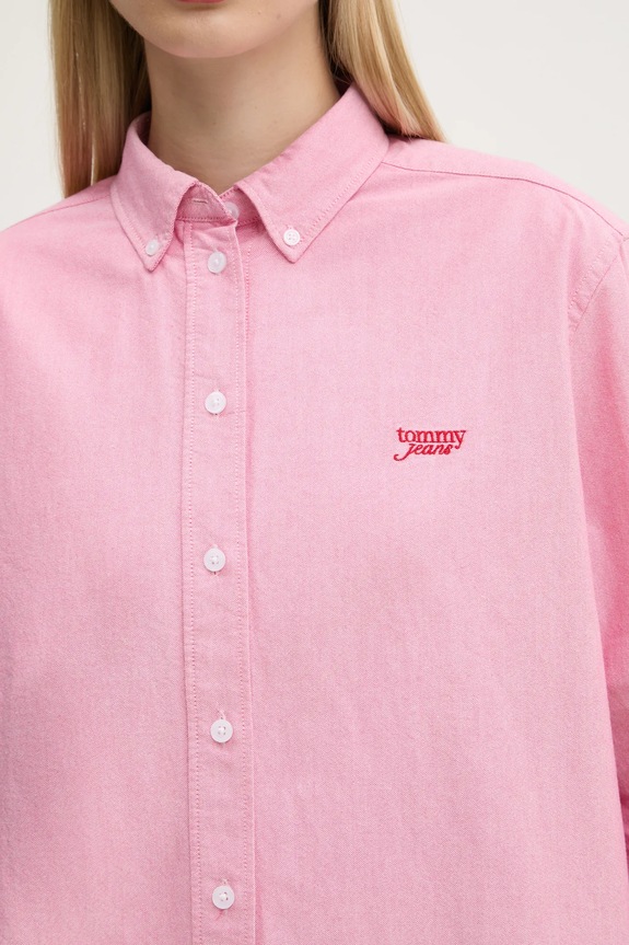 Tommy Jeans pamut ing DW0DW19358 rózsaszín