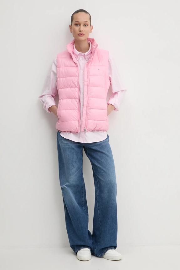 Tommy Jeans koszula damska bawełniana DW0DW19890 różowy SS26