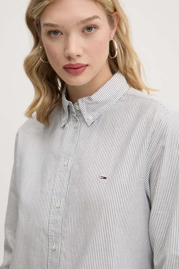 Tommy Jeans camicia in cotone grigio DW0DW19890