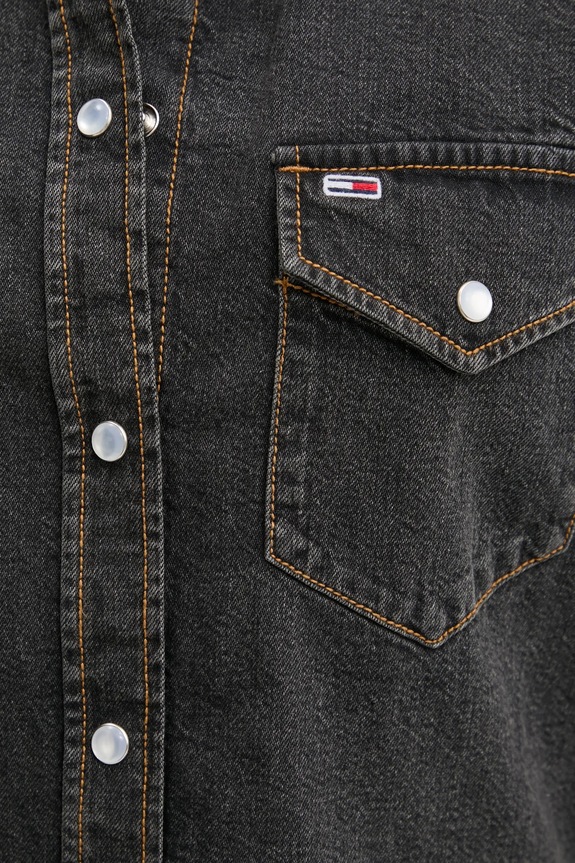 Bavlněná košile Tommy Jeans DW0DW20179 šedá