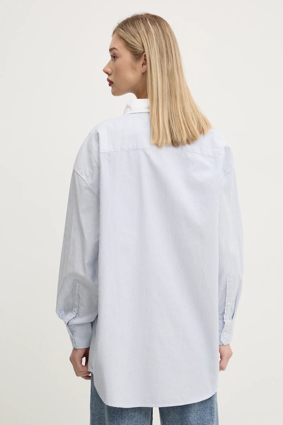 Odzież Tommy Jeans koszula bawełniana DW0DW20209 niebieski