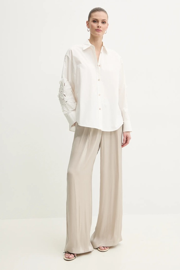 Βαμβακερό πουκάμισο Forte Forte 13605.my.shirt λευκό SS25