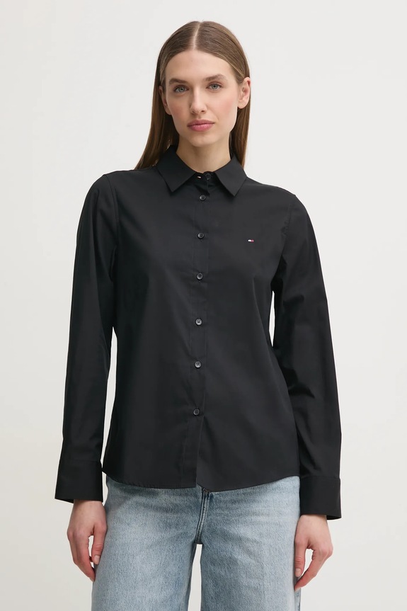 Tommy Hilfiger koszula z elastanem czarny WW0WW44084