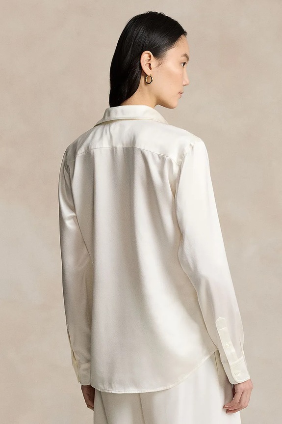 Polo Ralph Lauren silk shirt 211891378 beige SS25