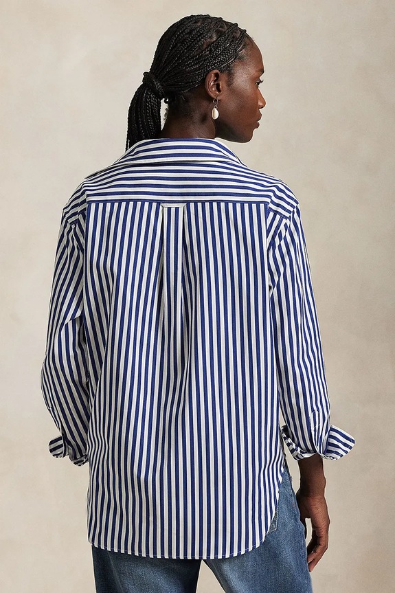 Βαμβακερό πουκάμισο Polo Ralph Lauren 211968218 μπλε SS25