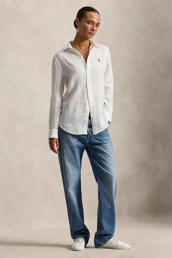 Oblečenie Ľanová košeľa Polo Ralph Lauren 211970730 biela